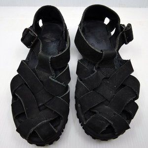 TEVA Black Leather  Cross Up Buckle Sandal Size 7